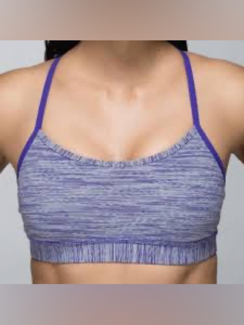 Seamless Heathered Purple Bralette with Adjustable Straps 8